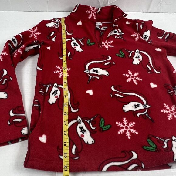 Children's Place Fleece Pullover Size L 10/12 Christmas Fleece Quarter Zip - Picture 8 of 9